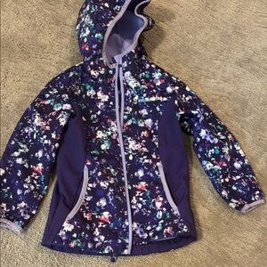 Girls Free Country purple floral jacket.  EUC